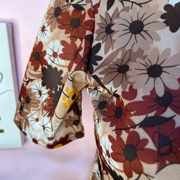 Vintage 1970’s Floral Maxi Dress Size L - Picture 7 of 16